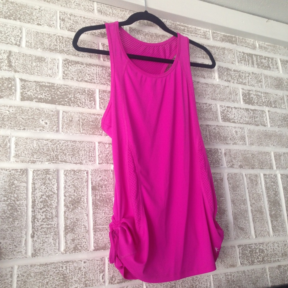 Danskin Dri-More Racerback Side-Tie Tank szLg Pink